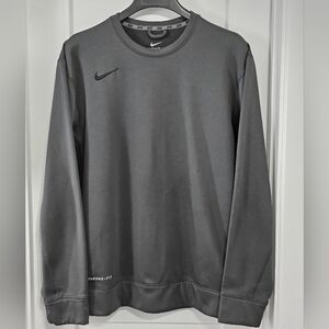 Nike Men's NSW Therma-Fit Crewneck Sweatshirt, Dark Gray, Size Large